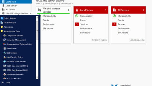 Windows server 2016 dashboard