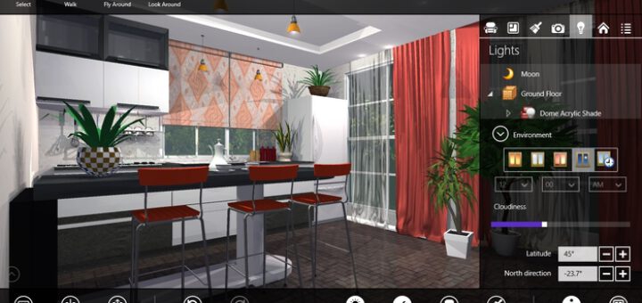 Live interior 3d kitchen