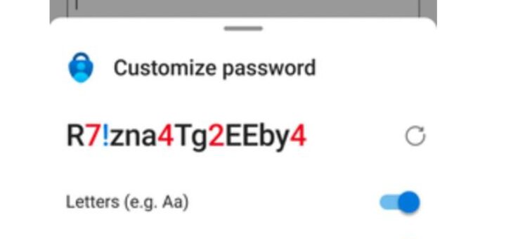 Microsoft authenticator updated with option to generate strong passwords