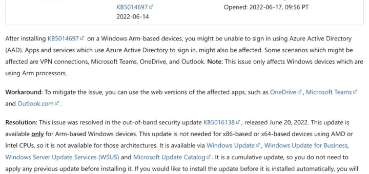 Microsoft releases emergency windows 11 update kb5016138