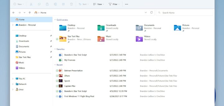 Windows 11 file explorer gets a new navigation pane