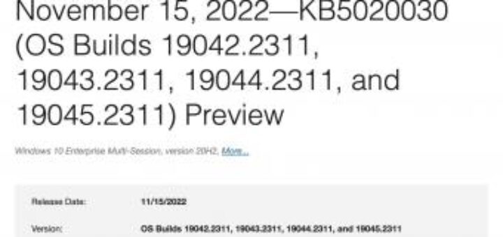 Microsoft releases windows 10 cumulative update kb5020030