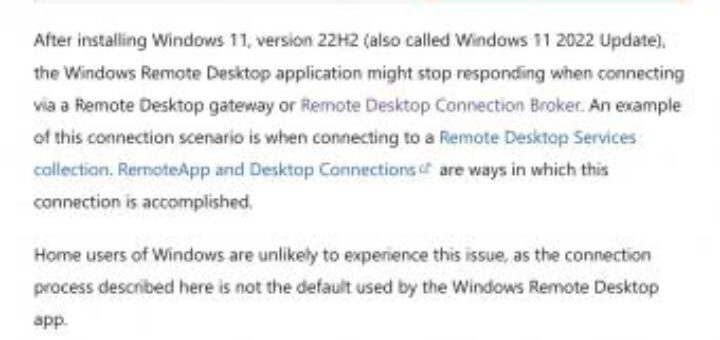 Microsoft fixes windows 11 remote desktop bug