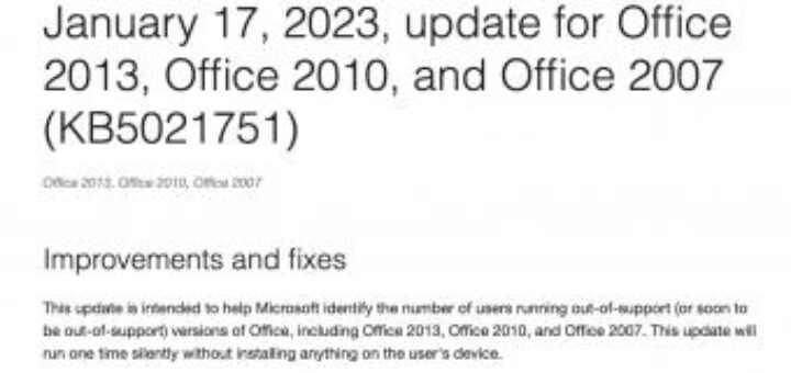 Microsoft releases update to look for expired office installations