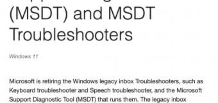 Next windows 11 update to kill off legacy troubleshooters