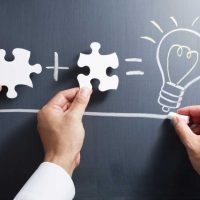 Pair, combine, two puzzle pieces that fit together