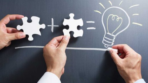 Pair, combine, two puzzle pieces that fit together