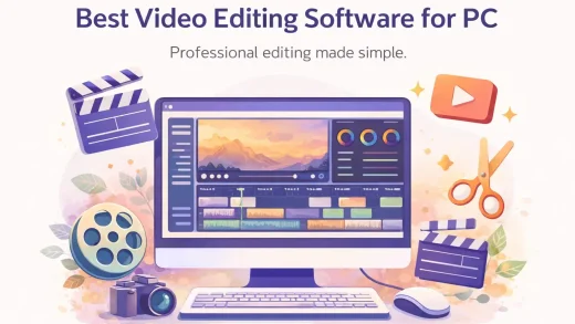 Top video editing software cover - Top 10 Video Editing Software for Windows PC in 2025