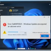 Error code 0x800f0923