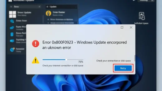 Error code 0x800f0923