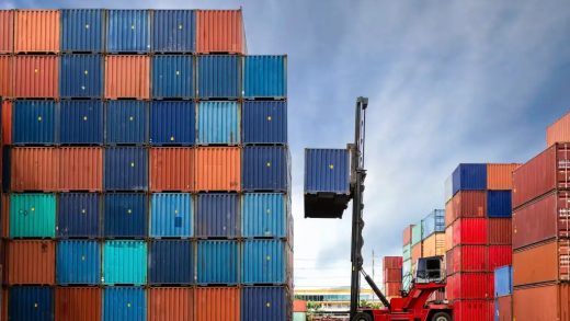 shipping trucking container supply chain shutterstock 402767335