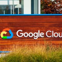 Google Cloud sign is displayed at Google campus in Silicon Valley - Sunnyvale, California, USA - November, 2019
