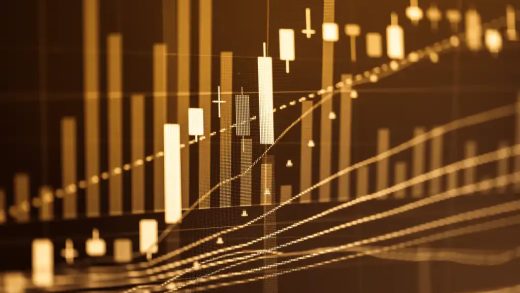 Display of Stock market quotes which including of the digital number and graph chart trends to represent Investment in the exchange market.