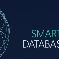 Globe-like asset. Text reads "Smarter databases."