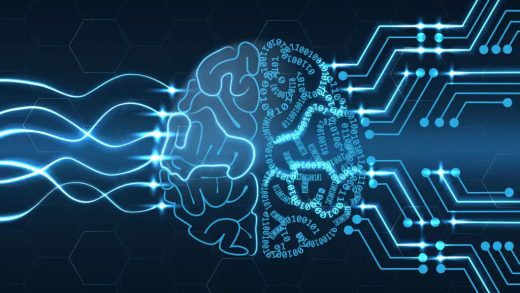 Wired brain illustration - next step to artificial intelligence