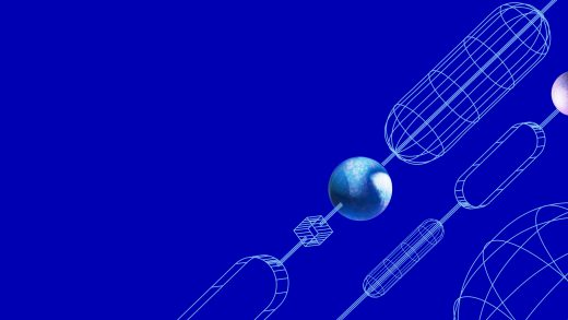 Abstract 3 D shapes in Azure style