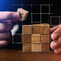Building blocks, blocks in a grid, build