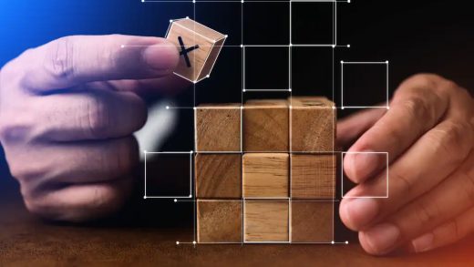Building blocks, blocks in a grid, build