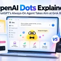 Cover art dots - OpenAI Dots Explained: ChatGPT's Always-On Agent Takes Aim at Grok Bot