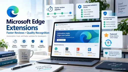 Cover image edge faster reviews - Faster reviews and quality recognition for Microsoft Edge extensions