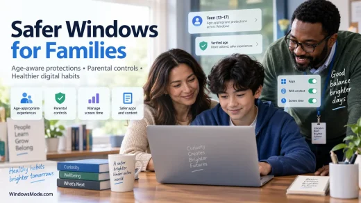 Cover image safer ms family usage - How families and educators can support safer experiences and healthier habits on Windows