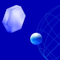 Blue abstract shapes on a blue background