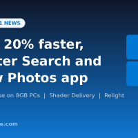Windows 11 news graphic: up to 20% faster, smarter Search and a new Photos app