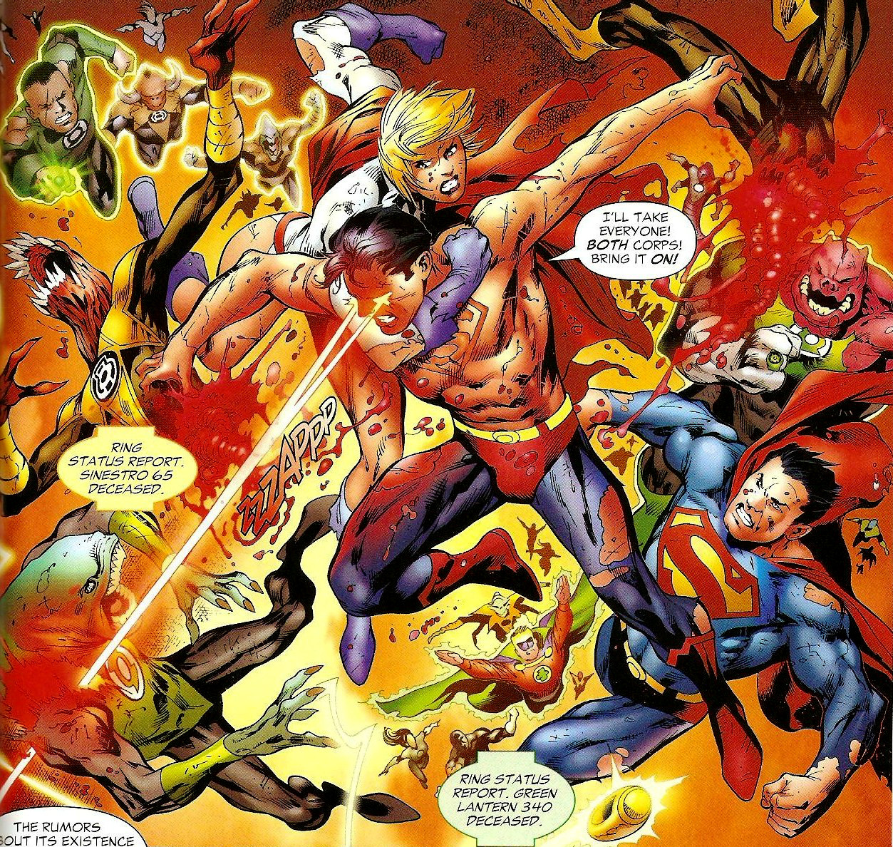 Superboy prime kills lanterns