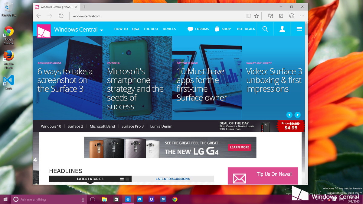 Windows-10-Edge-Browser - Windows Mode