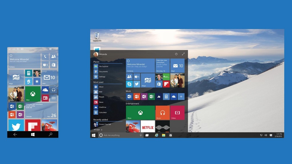 Windows start screen