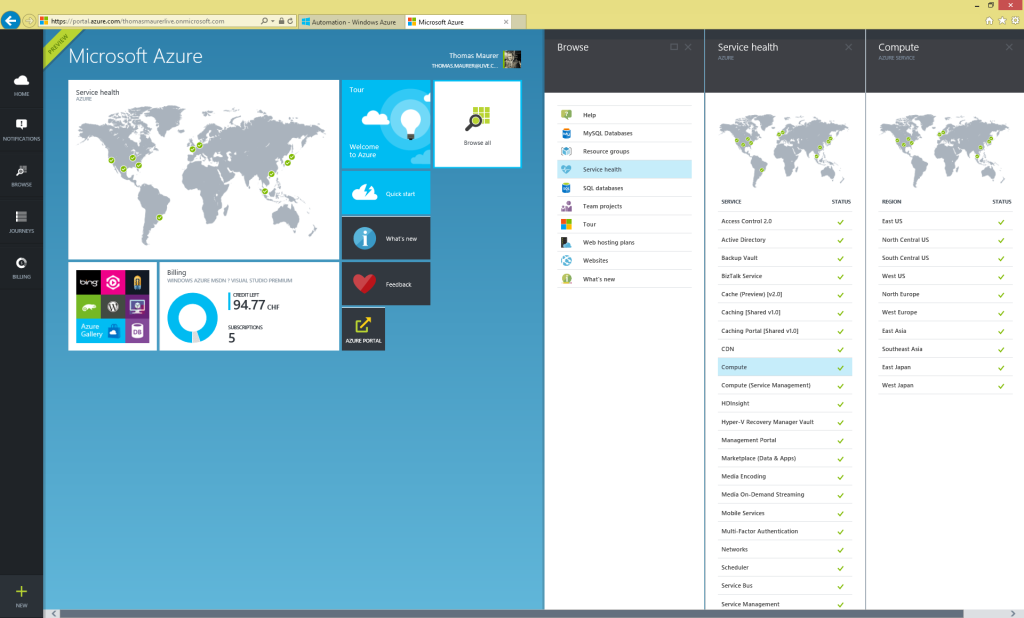 Azure server status 2016