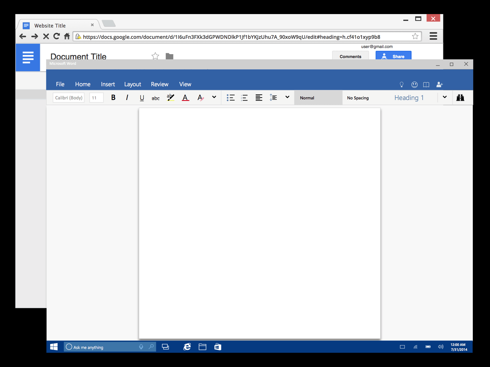 Using Google Docs On Windows 10