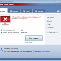 Microsoft security essentials screenshot