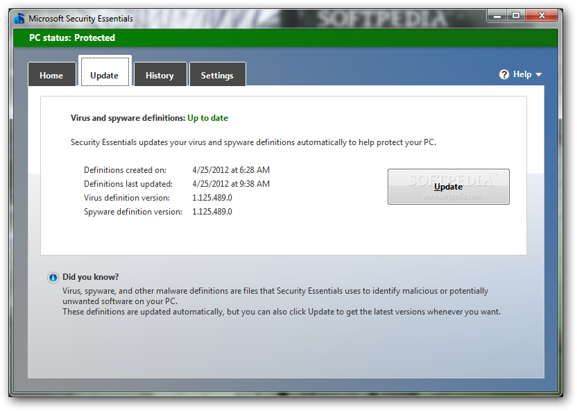 Microsoft security essentials windows7
