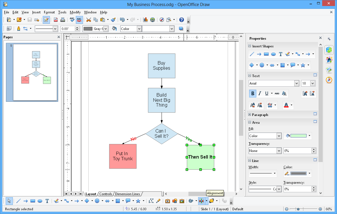 Openoffice windows draw