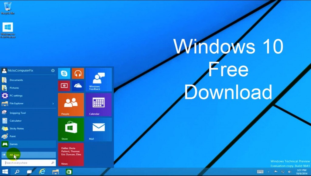Install Windows 10 Free