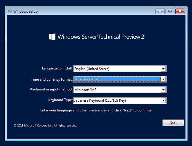 Windows server 2016 next install