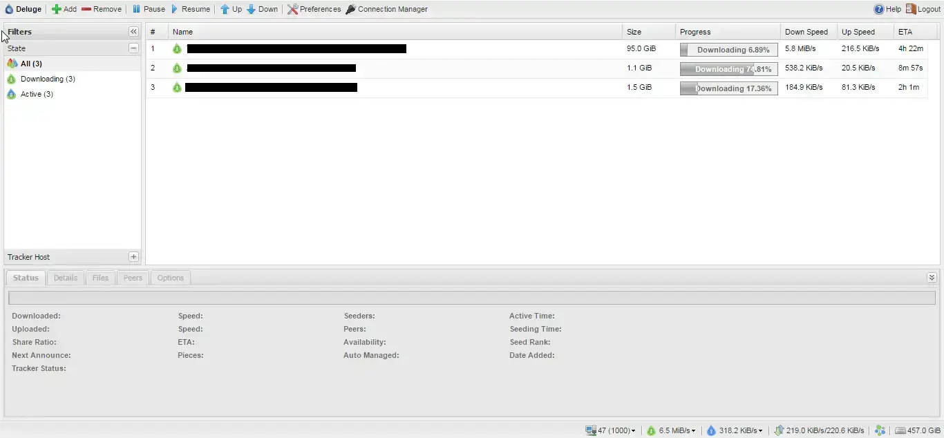 Deluge screenshot on pc