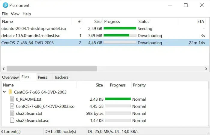 PicoTorrent screenshot on PC