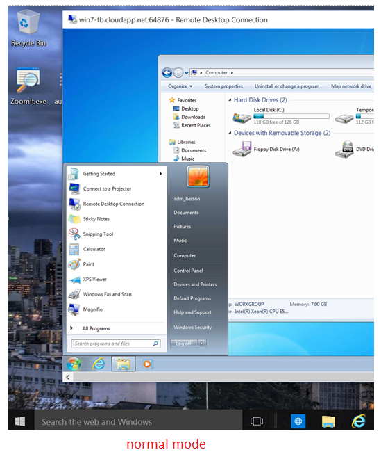 Remote-Desktop-Client-Windows-10 - Windows Mode