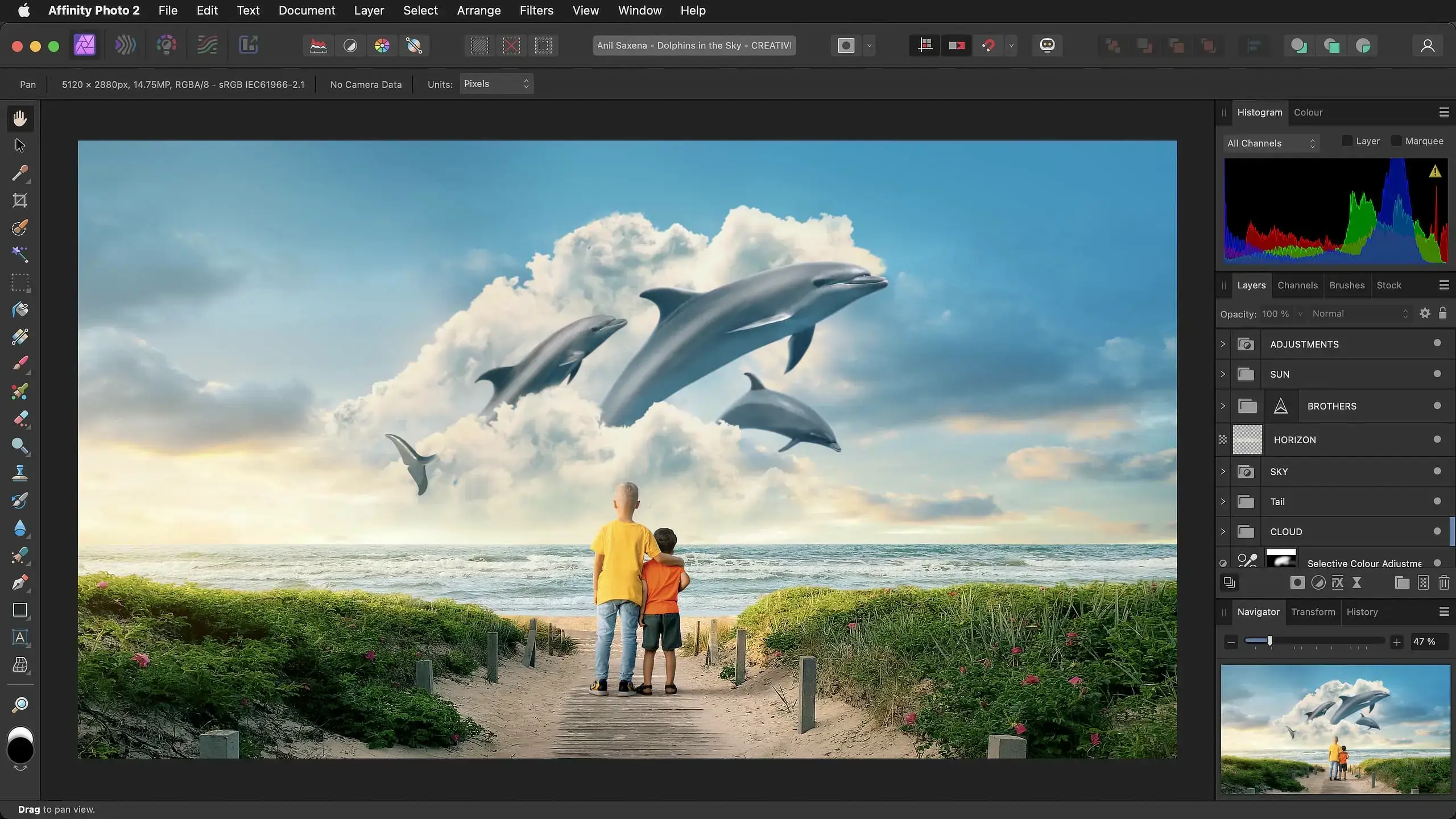 Affinity Photo editor interface on Windows