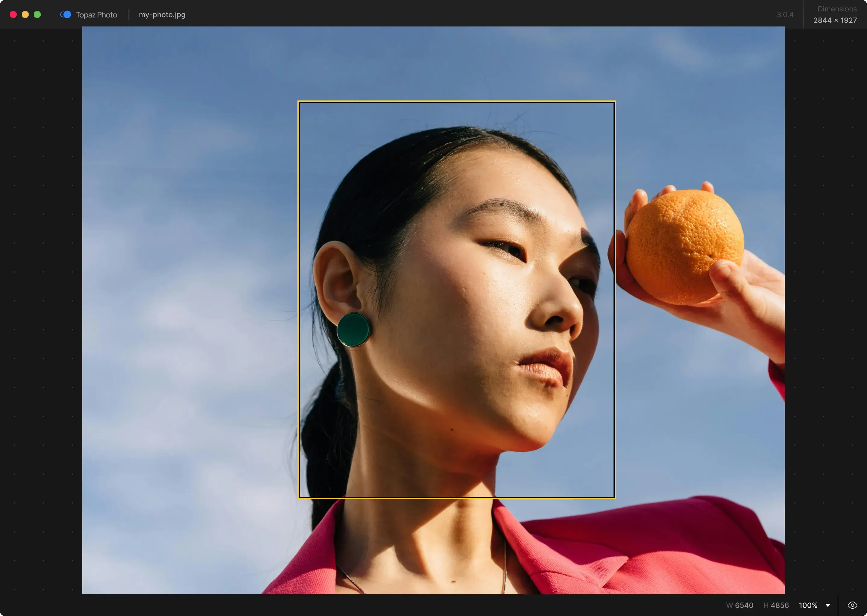 Topaz Photo AI editor interface on Windows