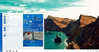 Stunning windows 10 start menu and taskbar in user concept