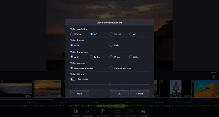 Video encoding options