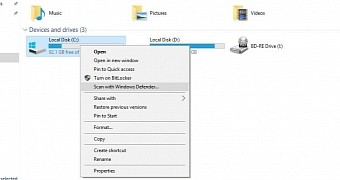 Windows 10 threshold 2 lets you quickly scan files with windows defender