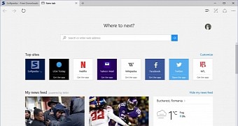 Microsoft edge browser crashing and hanging in first windows 10 redstone build