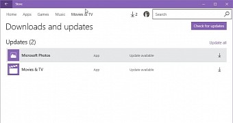 New windows 10 app updates available microsoft photos and movies tv