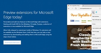 Windows 10 edge browser extension page leaked