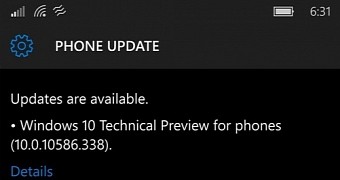 Microsoft releases windows 10 mobile build 10586 338