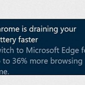 Windows 10 showing notifications to move users from chrome and firefox to edge